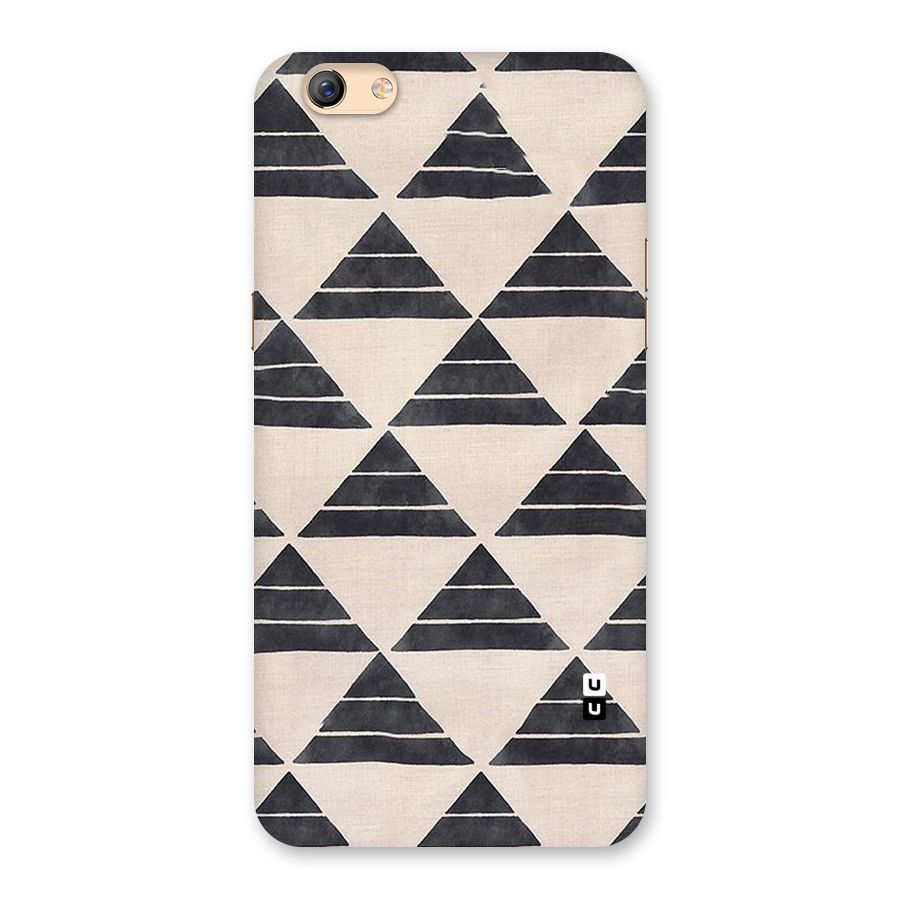 Black Slant Triangles Back Case for Oppo F3 Plus