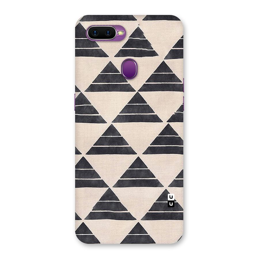 Black Slant Triangles Back Case for Oppo F9
