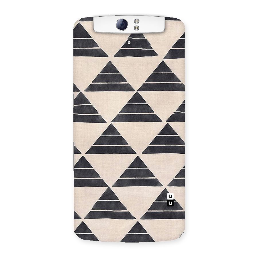 Black Slant Triangles Back Case for Oppo N1