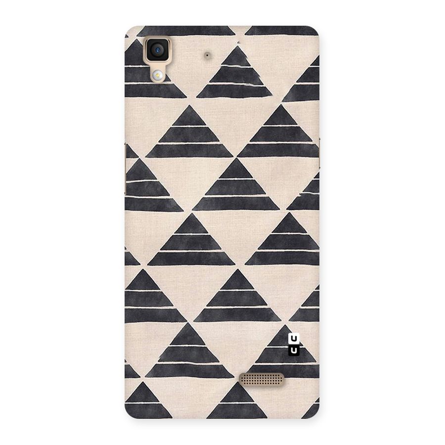 Black Slant Triangles Back Case for Oppo R7