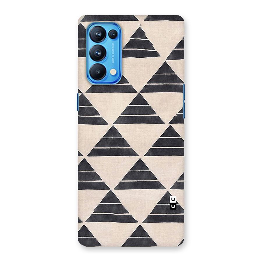 Black Slant Triangles Back Case for Oppo Reno5 Pro 5G