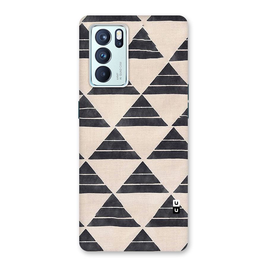 Black Slant Triangles Back Case for Oppo Reno6 Pro 5G