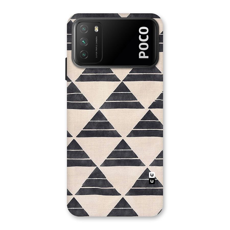 Black Slant Triangles Back Case for Poco M3