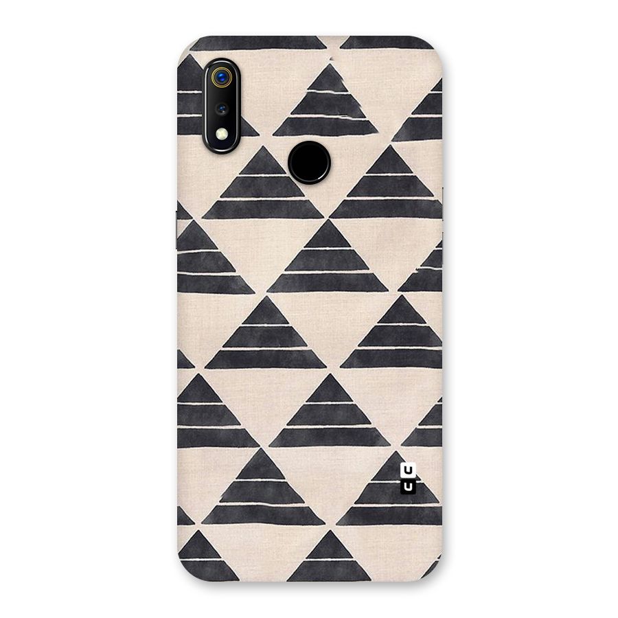 Black Slant Triangles Back Case for Realme 3