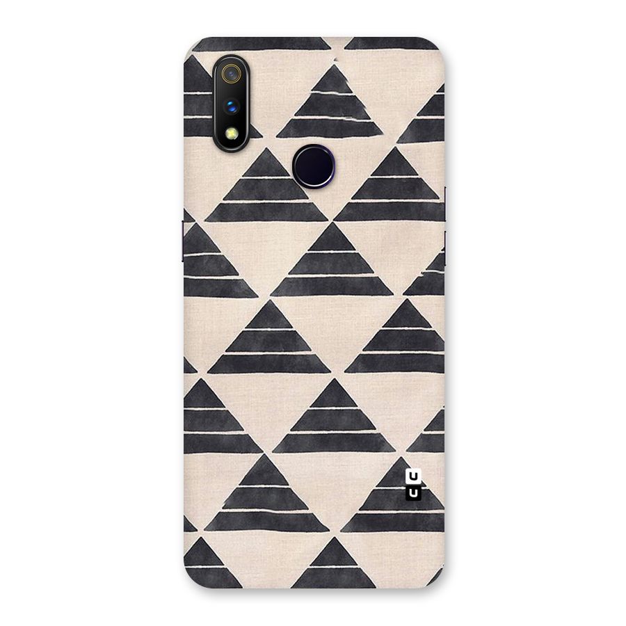 Black Slant Triangles Back Case for Realme 3 Pro