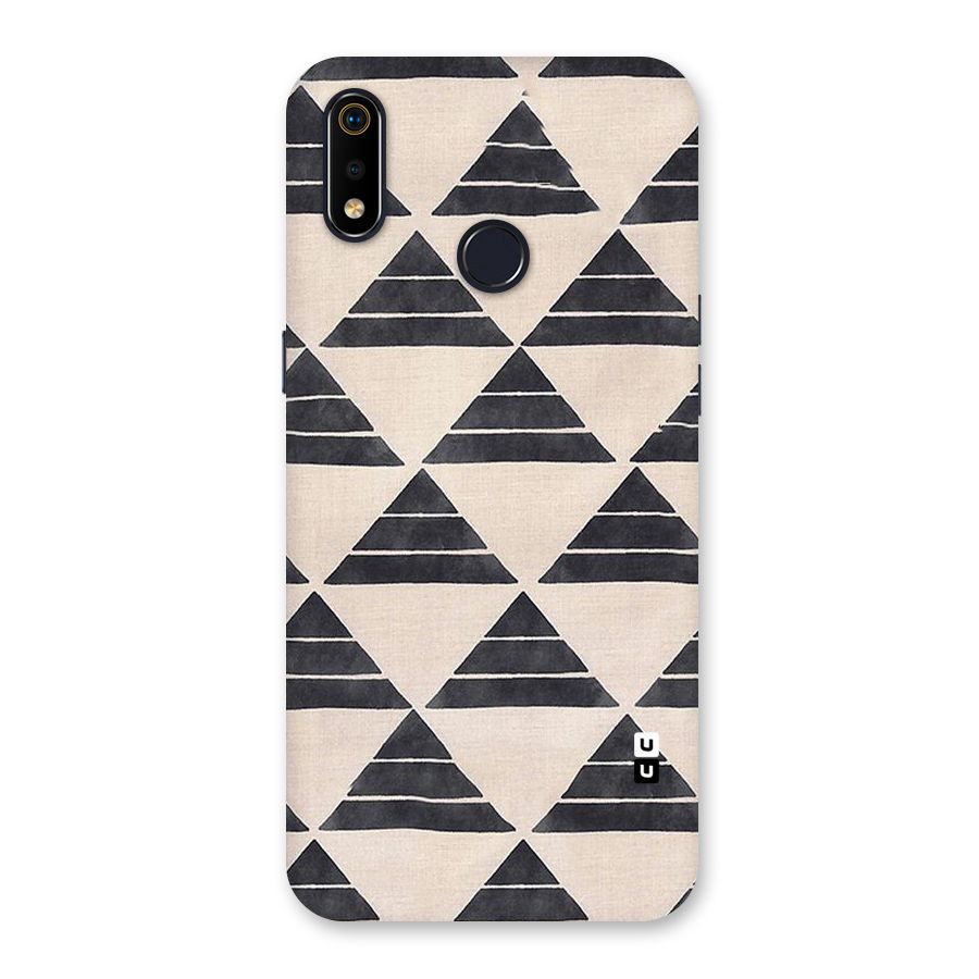 Black Slant Triangles Back Case for Realme 3i