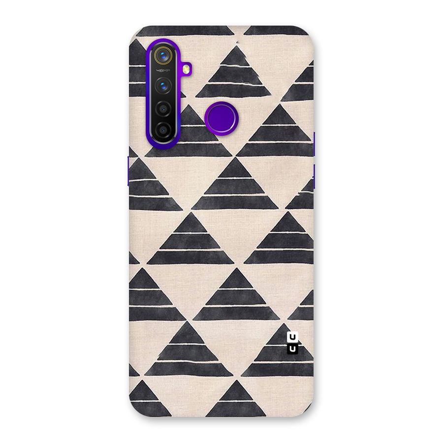 Black Slant Triangles Back Case for Realme 5 Pro