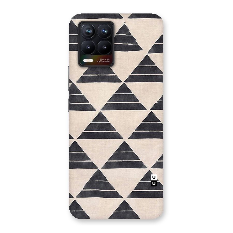 Black Slant Triangles Back Case for Realme 8