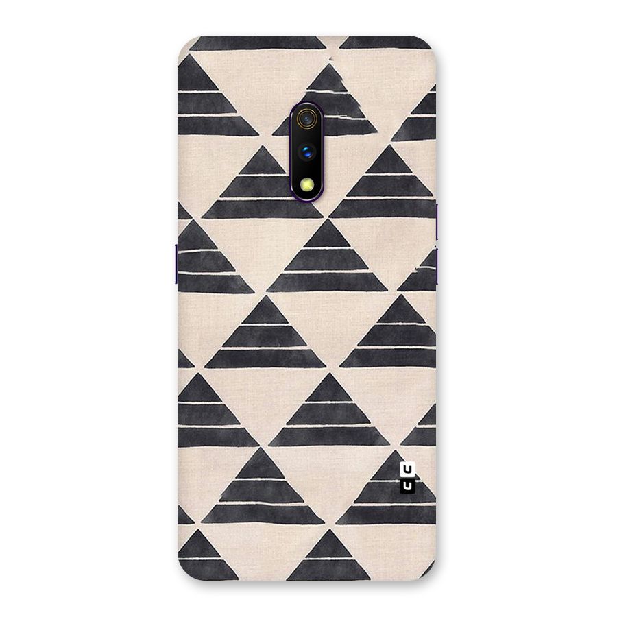 Black Slant Triangles Back Case for Realme X