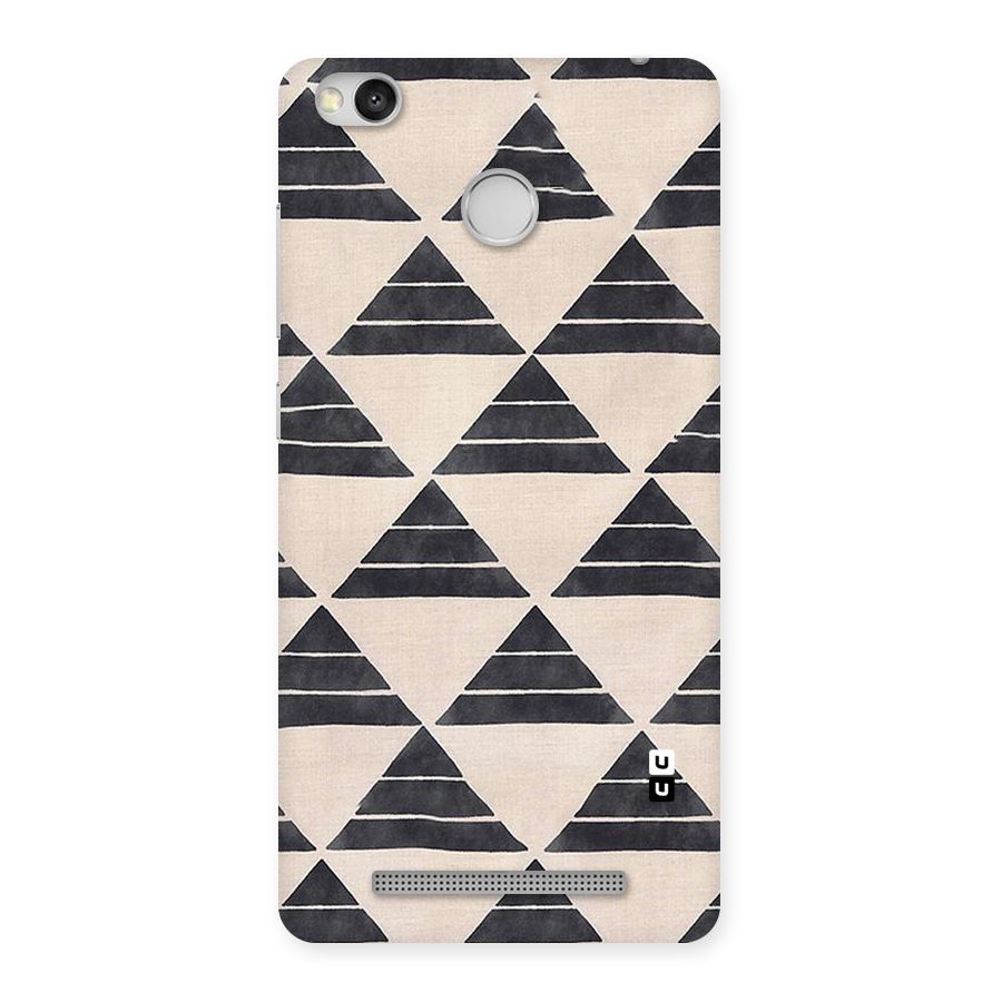 Black Slant Triangles Back Case for Redmi 3S Prime