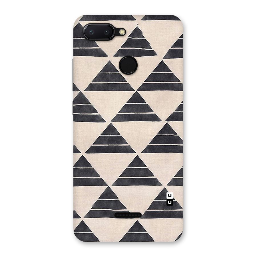 Black Slant Triangles Back Case for Redmi 6