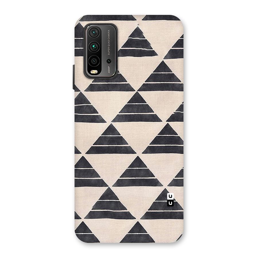 Black Slant Triangles Back Case for Redmi 9 Power