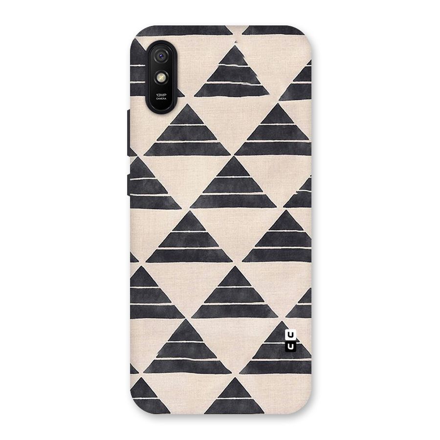 Black Slant Triangles Back Case for Redmi 9i