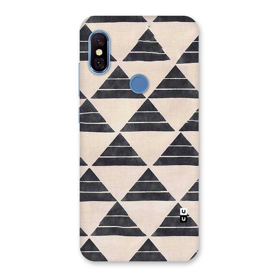 Black Slant Triangles Back Case for Redmi Note 6 Pro