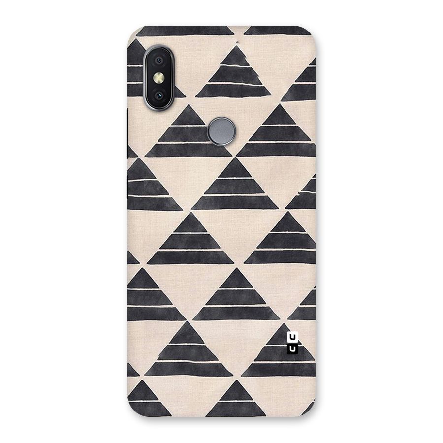 Black Slant Triangles Back Case for Redmi Y2