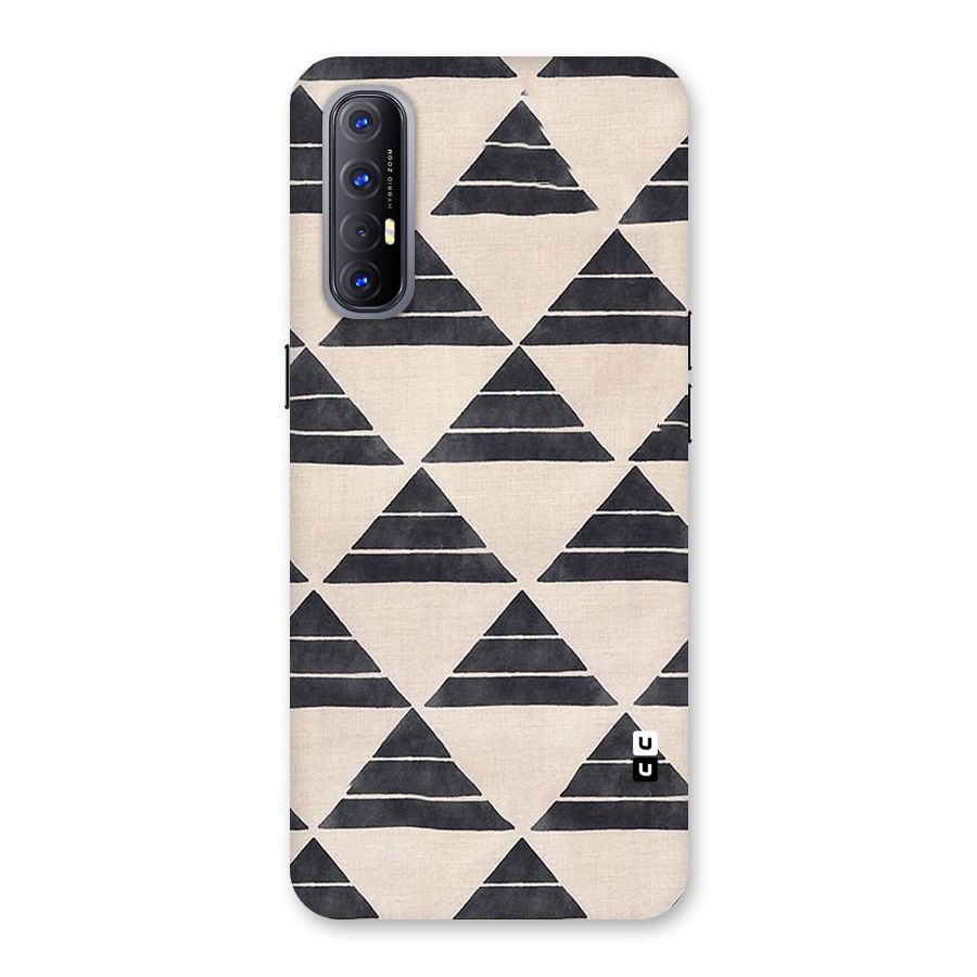 Black Slant Triangles Back Case for Reno3 Pro