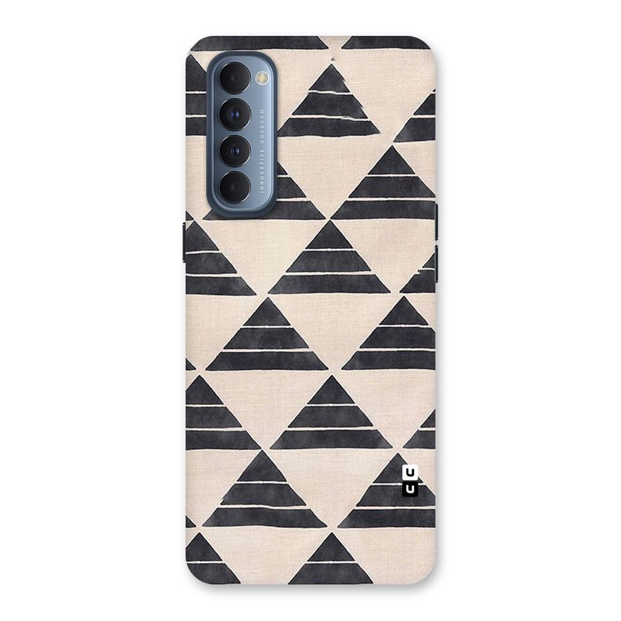 Black Slant Triangles Back Case for Reno4 Pro