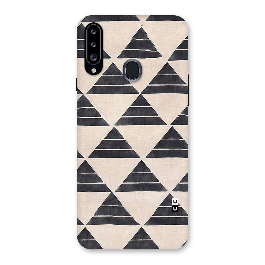 Black Slant Triangles Back Case for Samsung Galaxy A20s