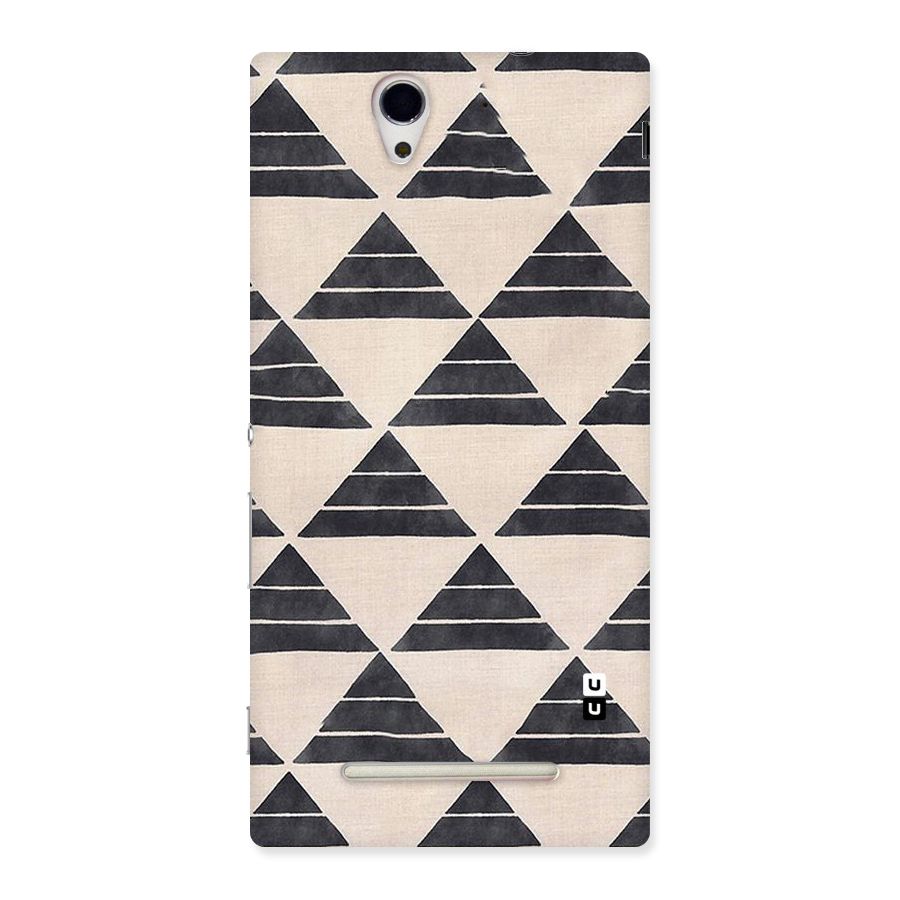 Black Slant Triangles Back Case for Sony Xperia C3