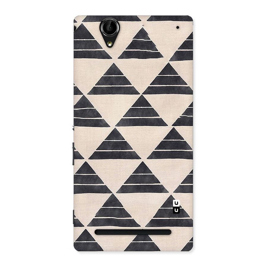 Black Slant Triangles Back Case for Sony Xperia T2
