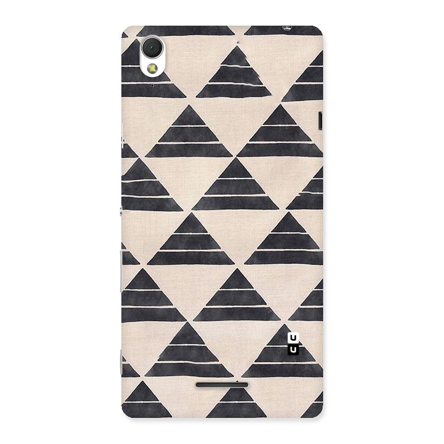 Black Slant Triangles Back Case for Sony Xperia T3