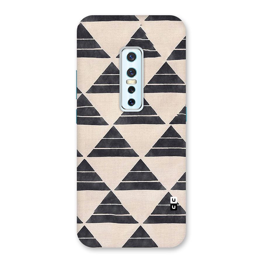 Black Slant Triangles Back Case for Vivo V17 Pro