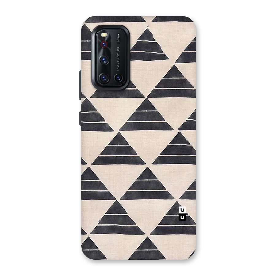 Black Slant Triangles Back Case for Vivo V19