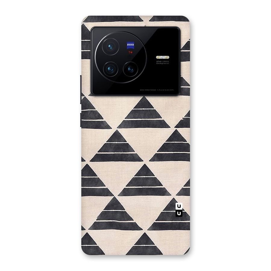 Black Slant Triangles Back Case for Vivo X80