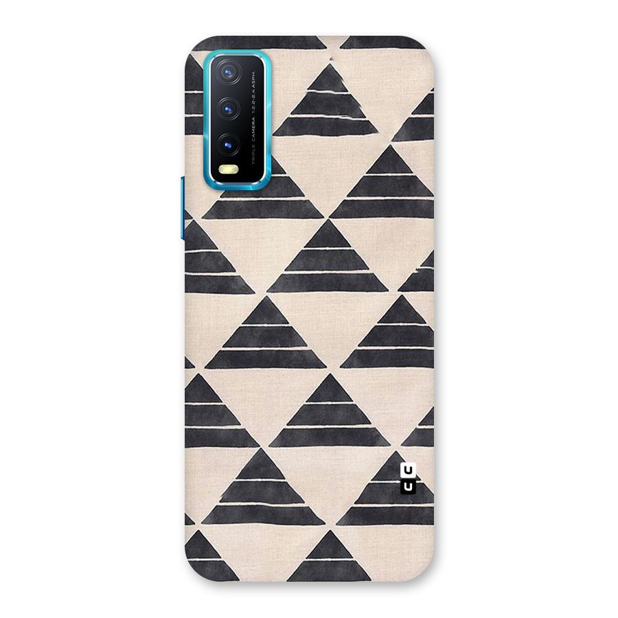 Black Slant Triangles Back Case for Vivo Y20A