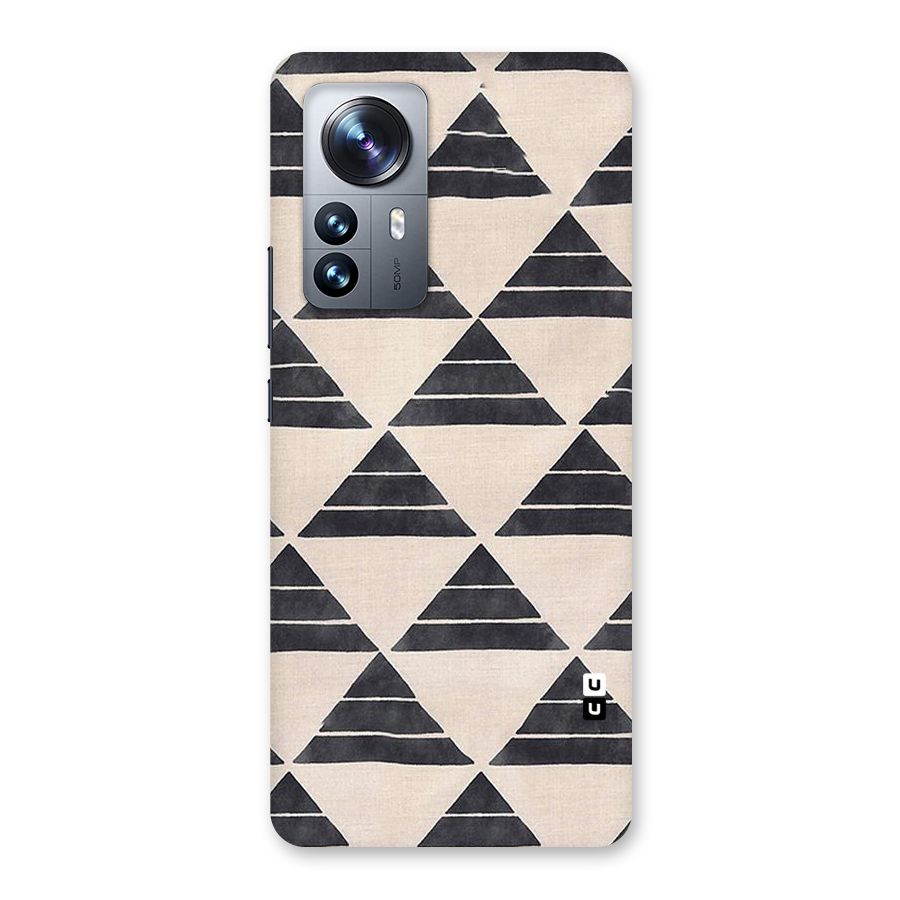 Black Slant Triangles Back Case for Xiaomi 12 Pro