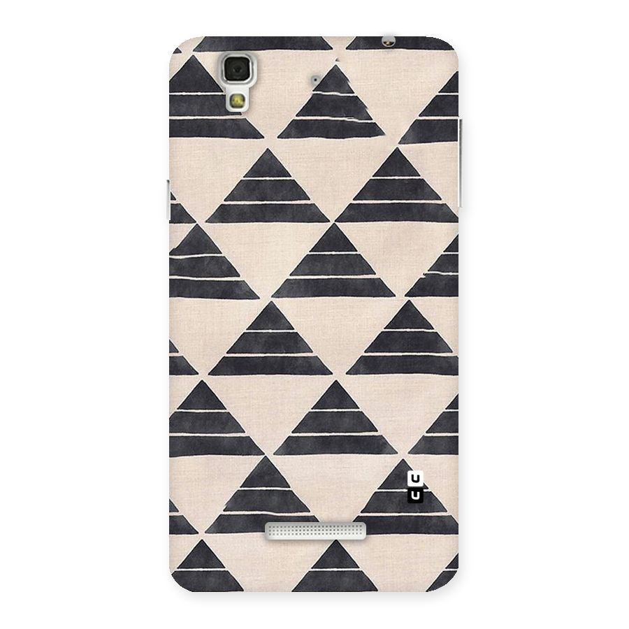 Black Slant Triangles Back Case for YU Yureka Plus