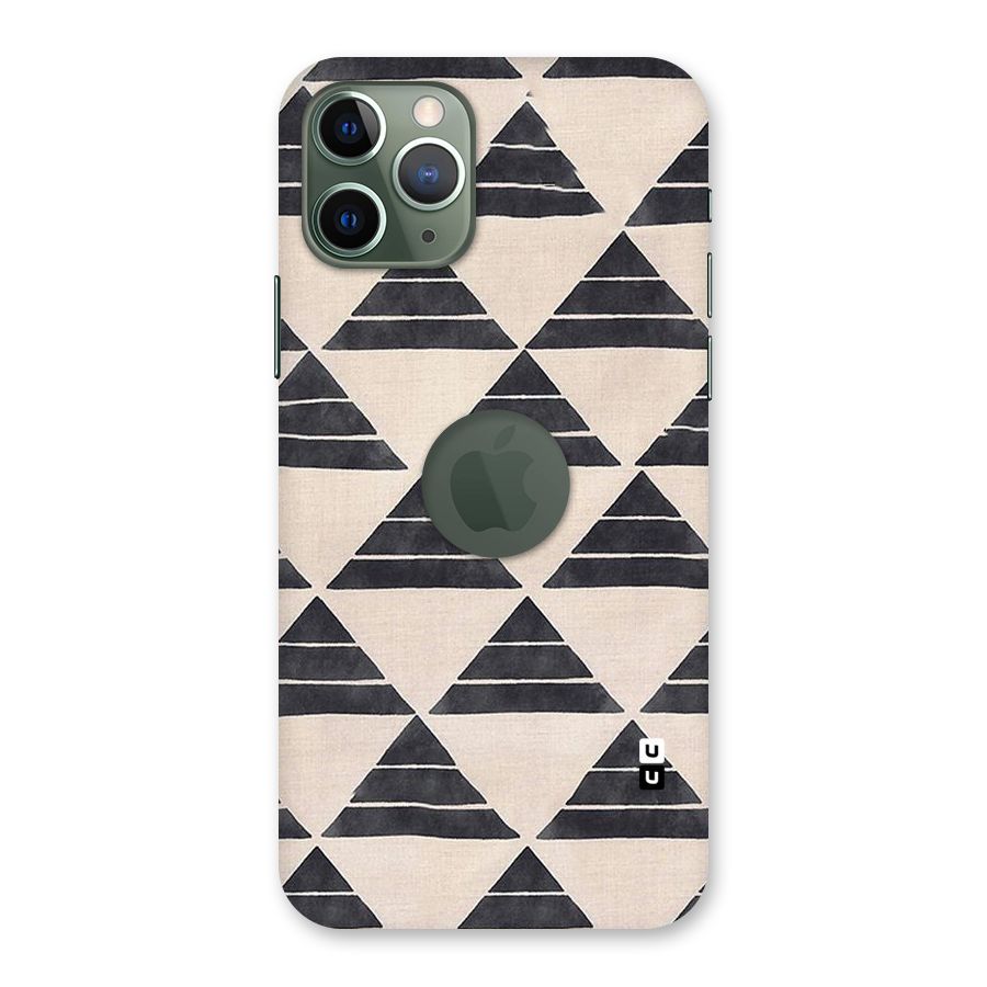 Black Slant Triangles Back Case for iPhone 11 Pro Logo  Cut
