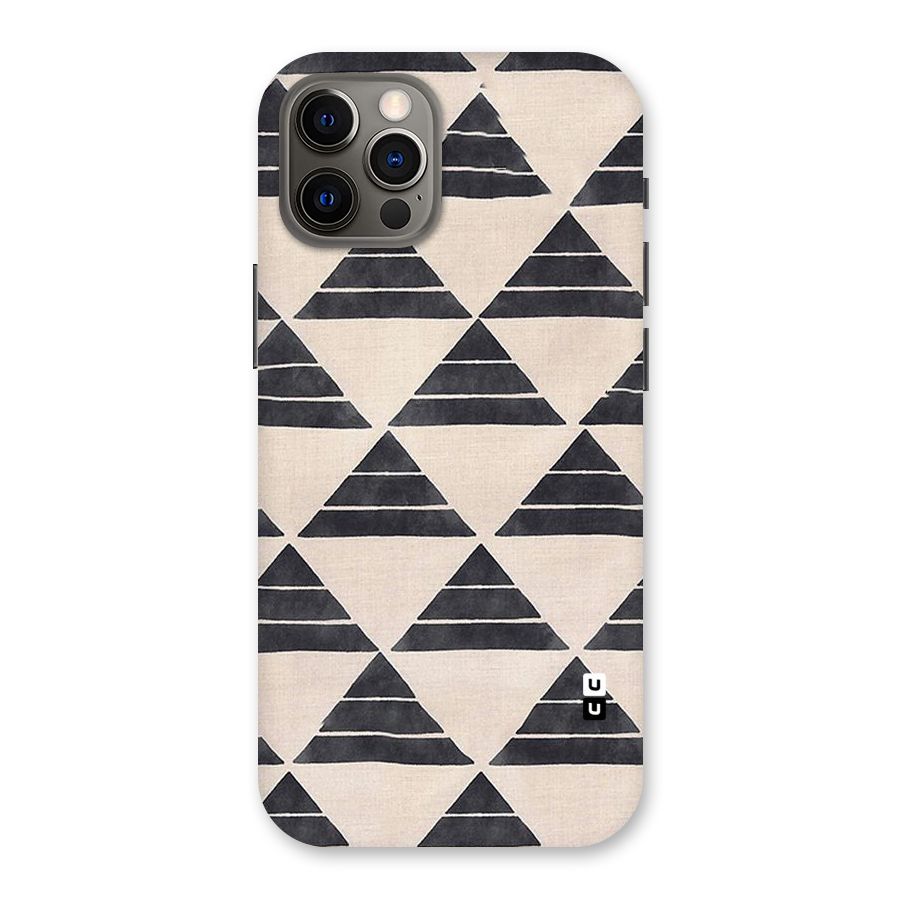 Black Slant Triangles Back Case for iPhone 12 Pro