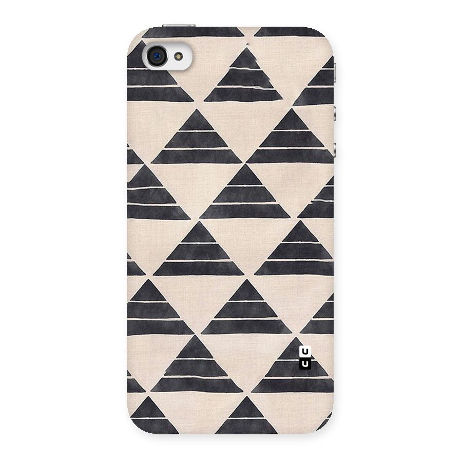 Black Slant Triangles Back Case for iPhone 4 4s
