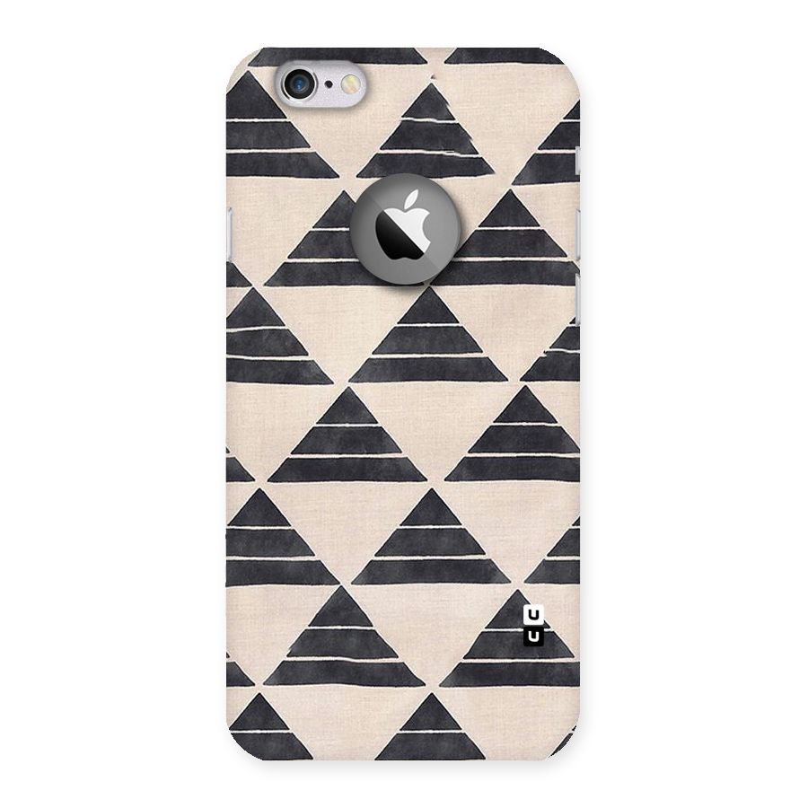 Black Slant Triangles Back Case for iPhone 6 Logo Cut