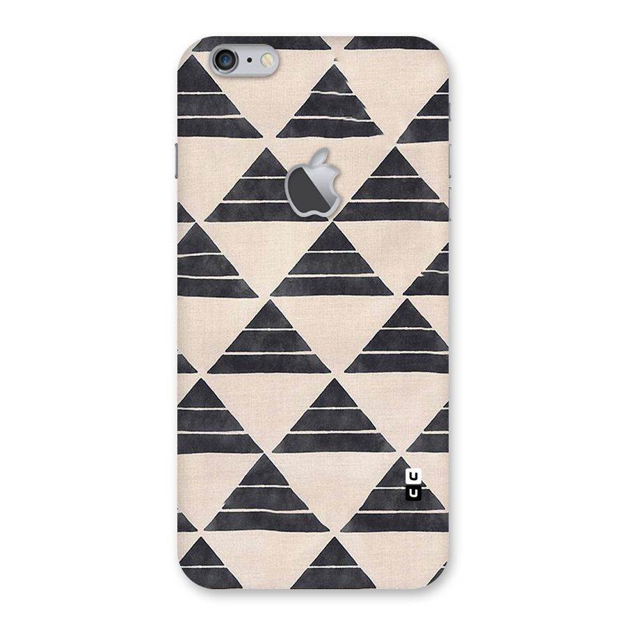 Black Slant Triangles Back Case for iPhone 6 Plus 6S Plus Logo Cut