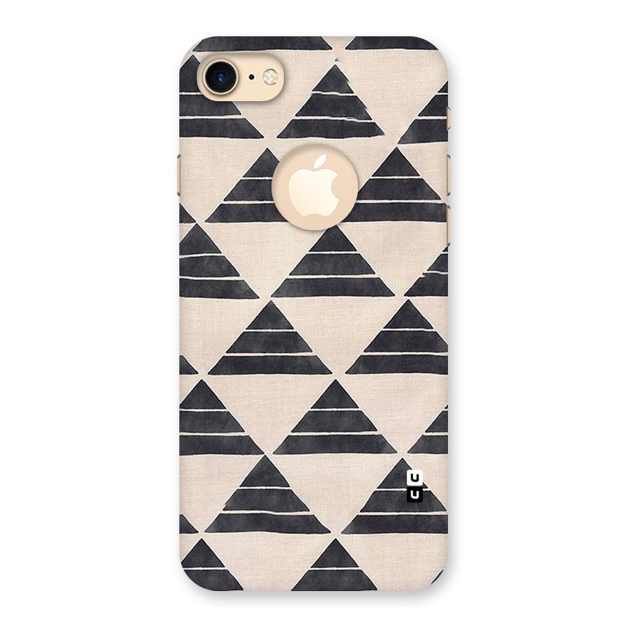 Black Slant Triangles Back Case for iPhone 7 Logo Cut
