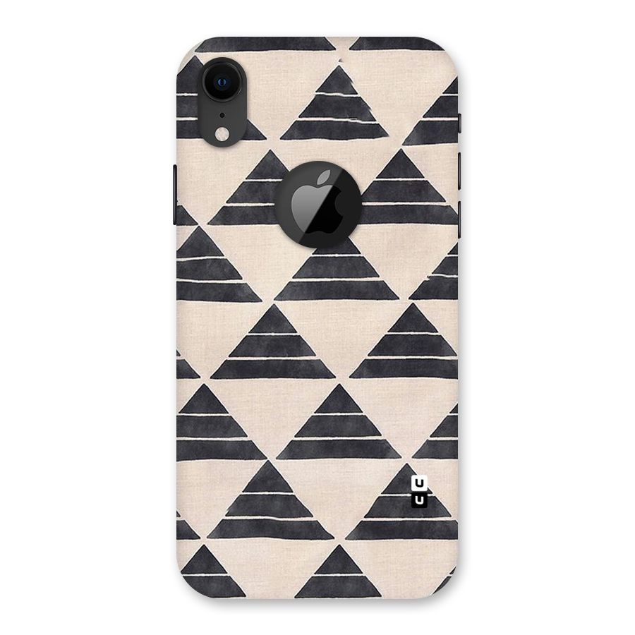 Black Slant Triangles Back Case for iPhone XR Logo Cut