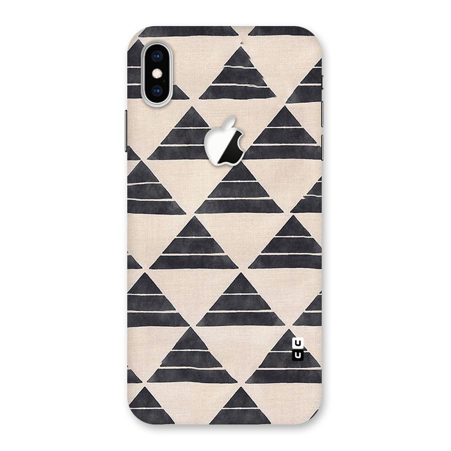 Black Slant Triangles Back Case for iPhone XS Max Apple Cut