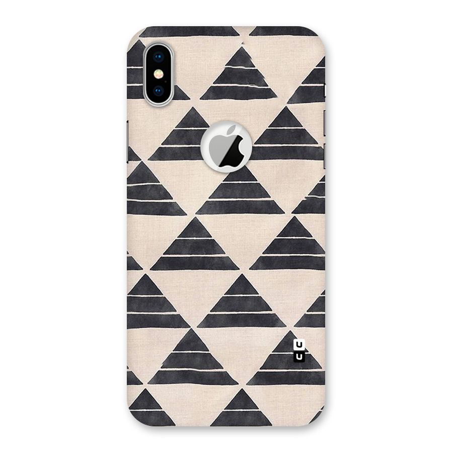 Black Slant Triangles Back Case for iPhone X Logo Cut