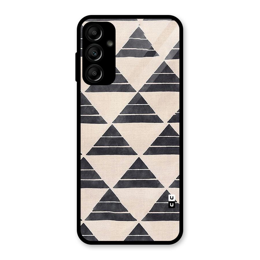 Black Slant Triangles Glass Back Case for Galaxy A14 5G