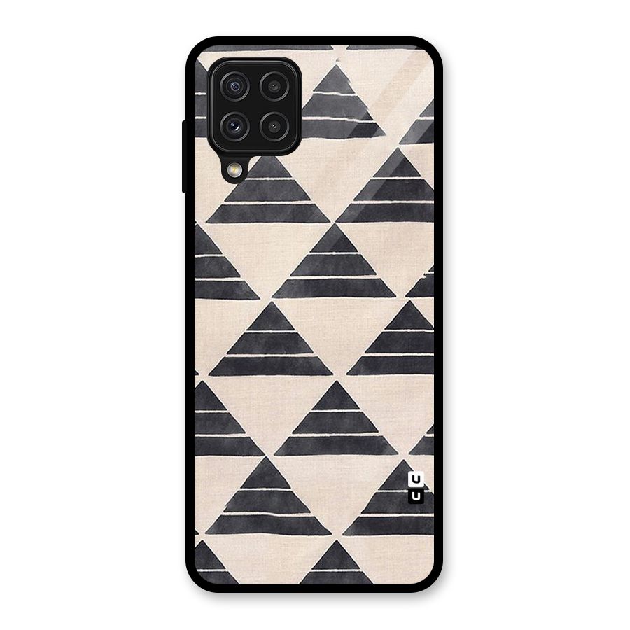 Black Slant Triangles Glass Back Case for Galaxy A22 4G
