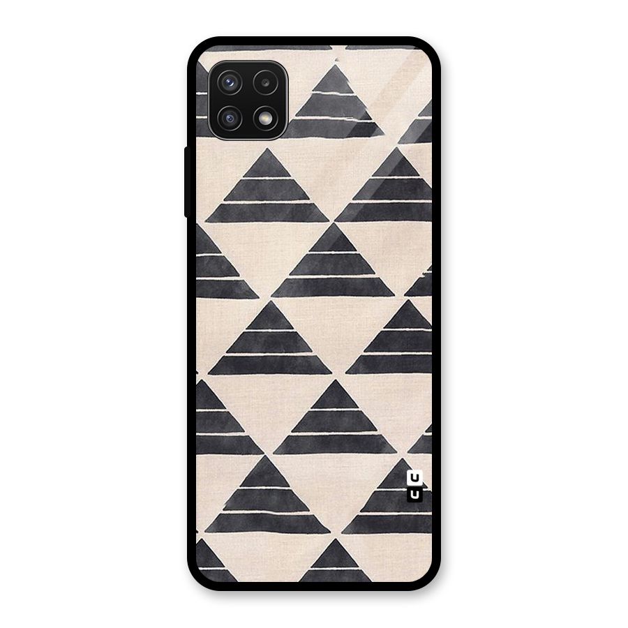Black Slant Triangles Glass Back Case for Galaxy A22 5G
