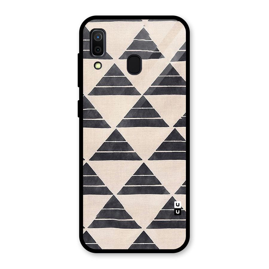 Black Slant Triangles Glass Back Case for Galaxy A30