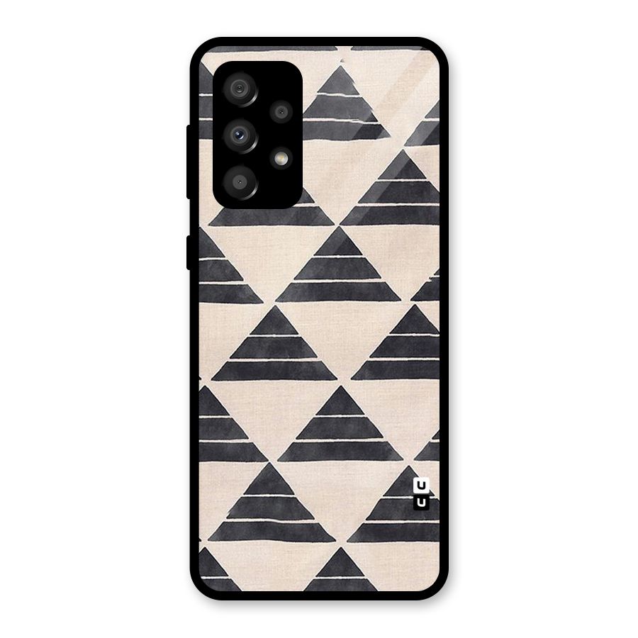Black Slant Triangles Glass Back Case for Galaxy A32