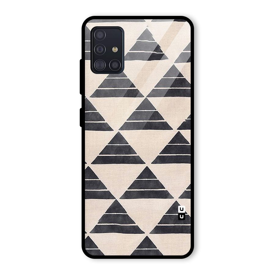 Black Slant Triangles Glass Back Case for Galaxy A51