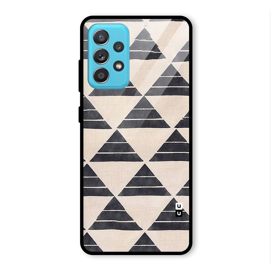 Black Slant Triangles Glass Back Case for Galaxy A52s 5G