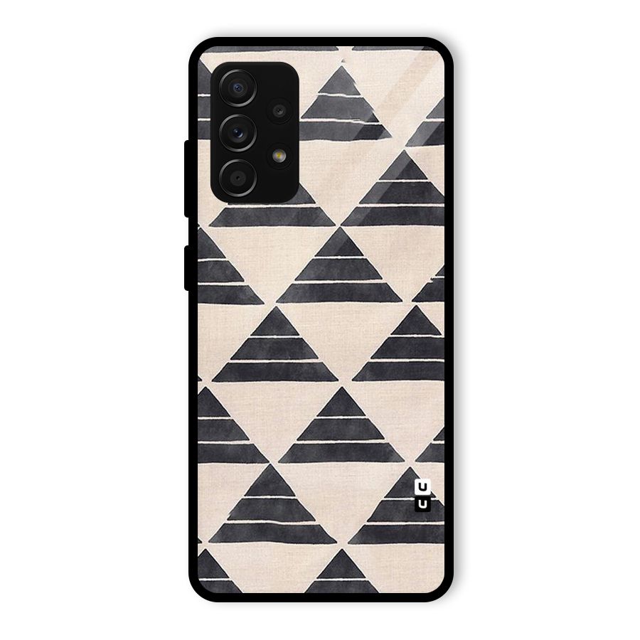 Black Slant Triangles Glass Back Case for Galaxy A53 5G