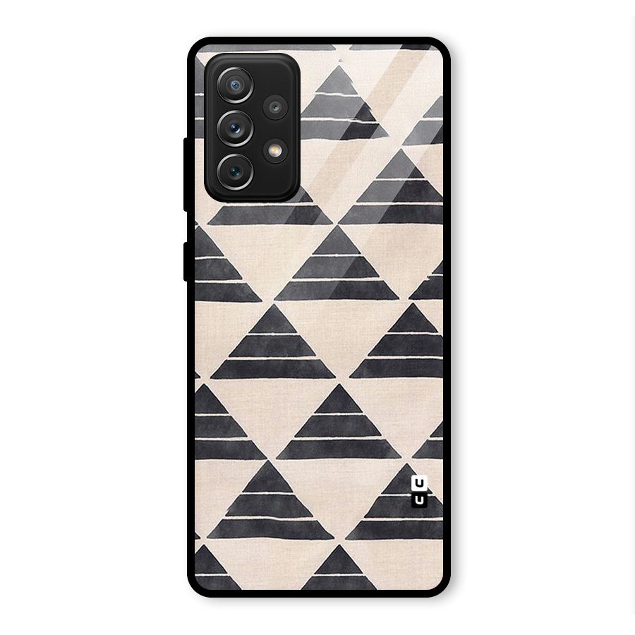 Black Slant Triangles Glass Back Case for Galaxy A72