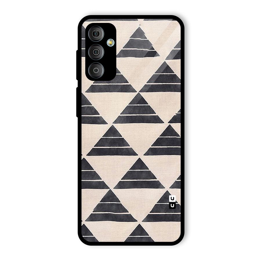 Black Slant Triangles Glass Back Case for Galaxy F23